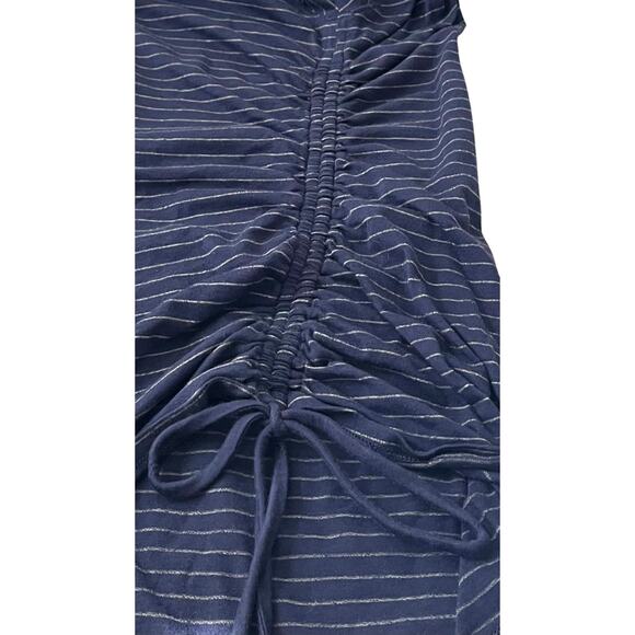 CALIA LONG SLV PULL-OVER RND NECKLINE TOP, WOMEN, L, NAVY BLUE & GREY PINSTRIPES - Picture 8 of 10